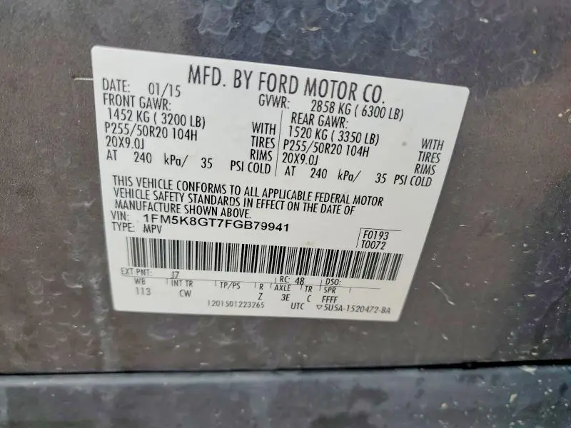 2015 FORD EXPLORER SPORT  
