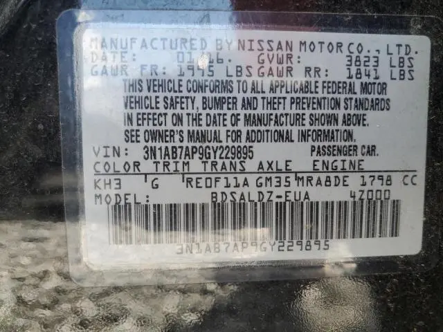 2016 NISSAN SENTRA S  