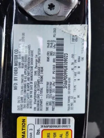 2016 FORD FUSION TITANIUM  