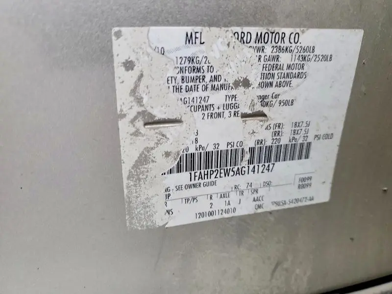 2010 FORD TAURUS SEL  