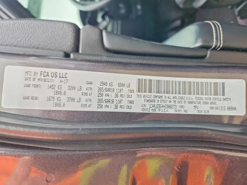 2017 JEEP GRAND CHEROKEE LIMITED  