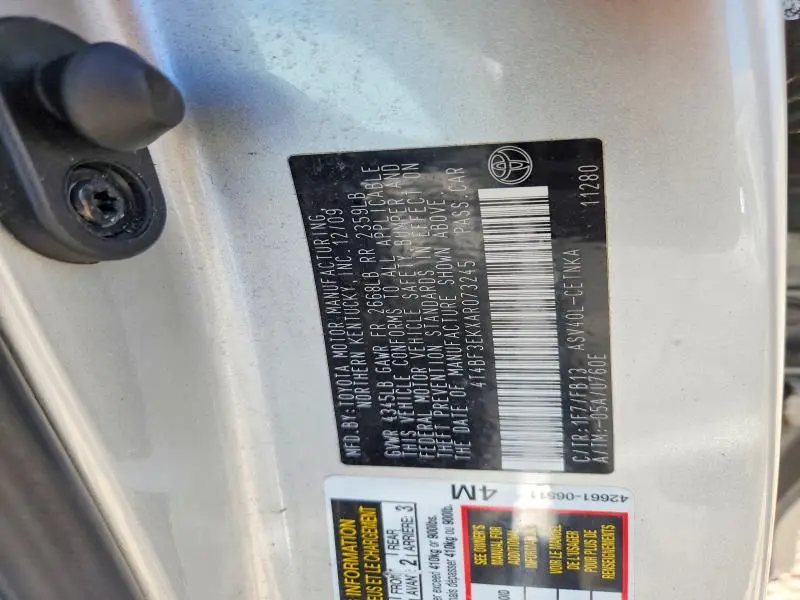 2010 TOYOTA CAMRY LE  