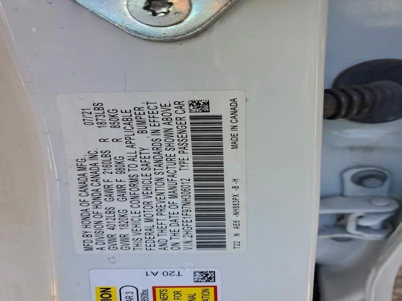 2022 HONDA CIVIC TOURING  