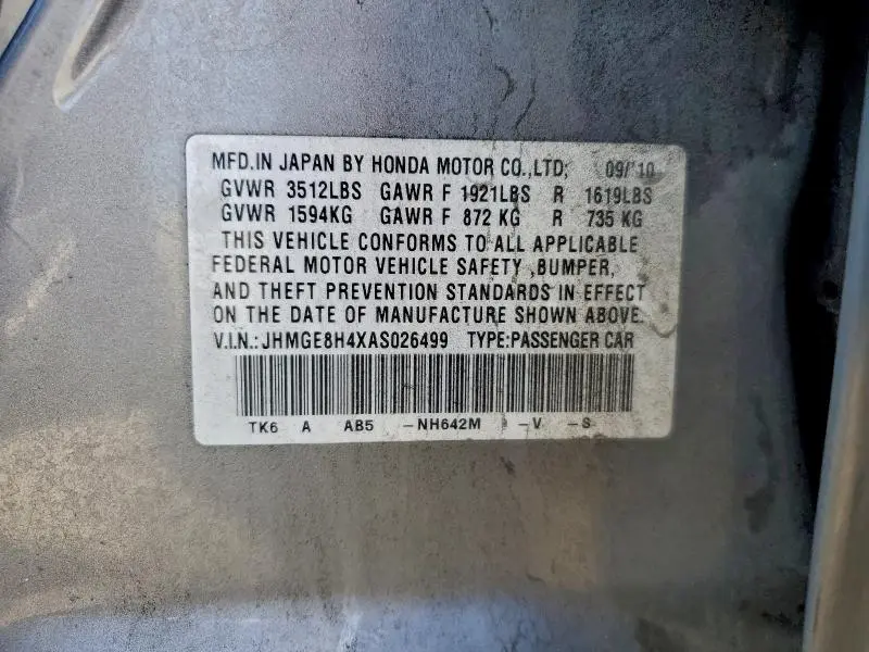 2010 HONDA FIT SPORT  