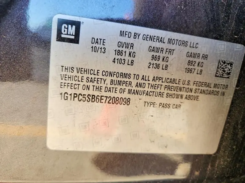 2014 CHEVROLET CRUZE LT  