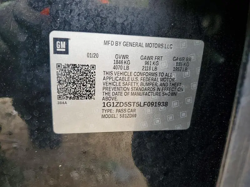 2020 CHEVROLET MALIBU LT  