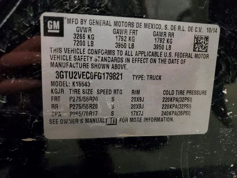 2015 GMC SIERRA K1500 SLT  