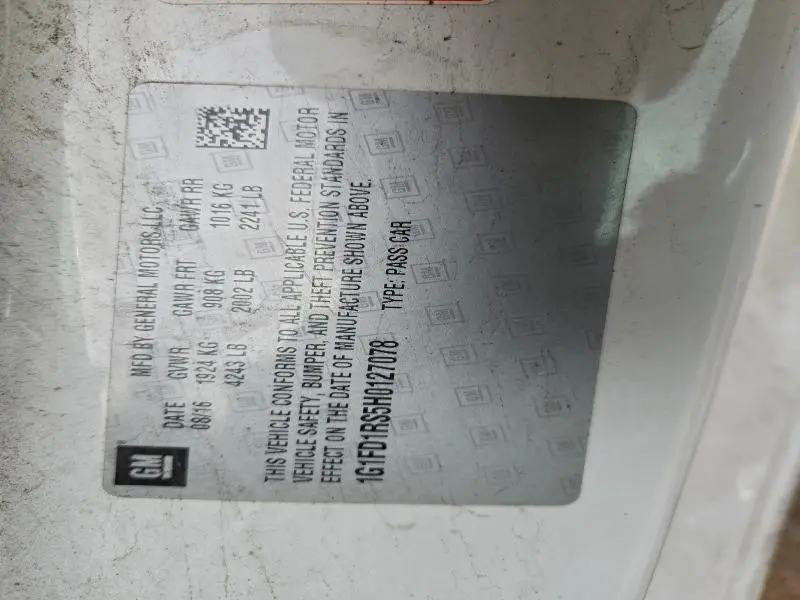 2017 CHEVROLET CAMARO LT  