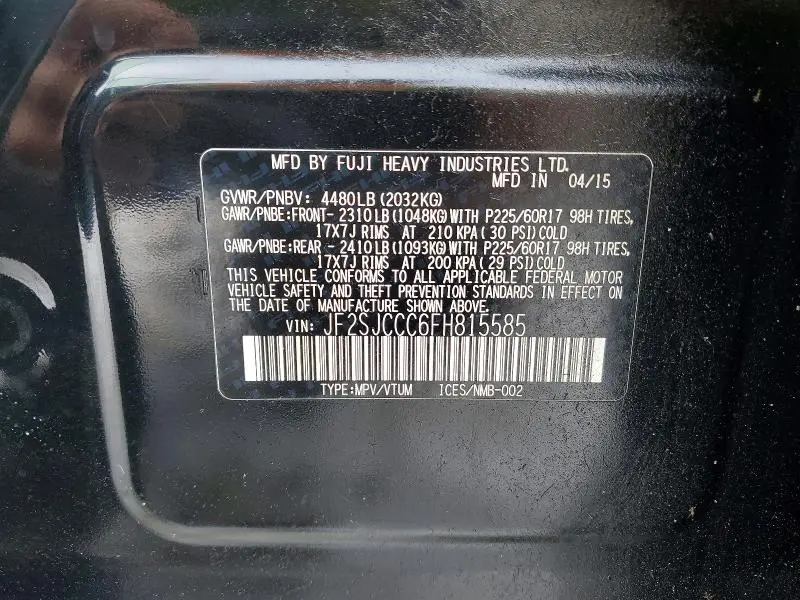 2015 SUBARU FORESTER 2.5I PREMIUM  