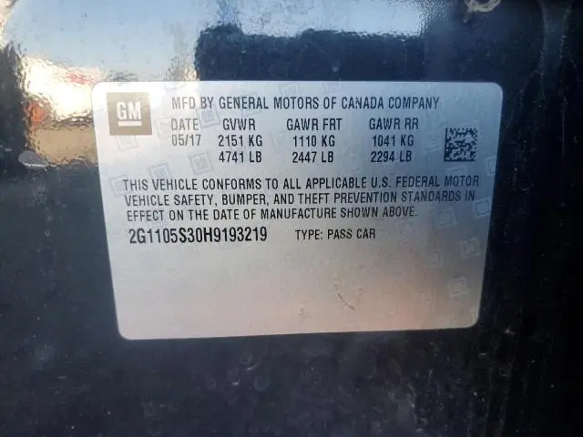 2017 CHEVROLET IMPALA LT  