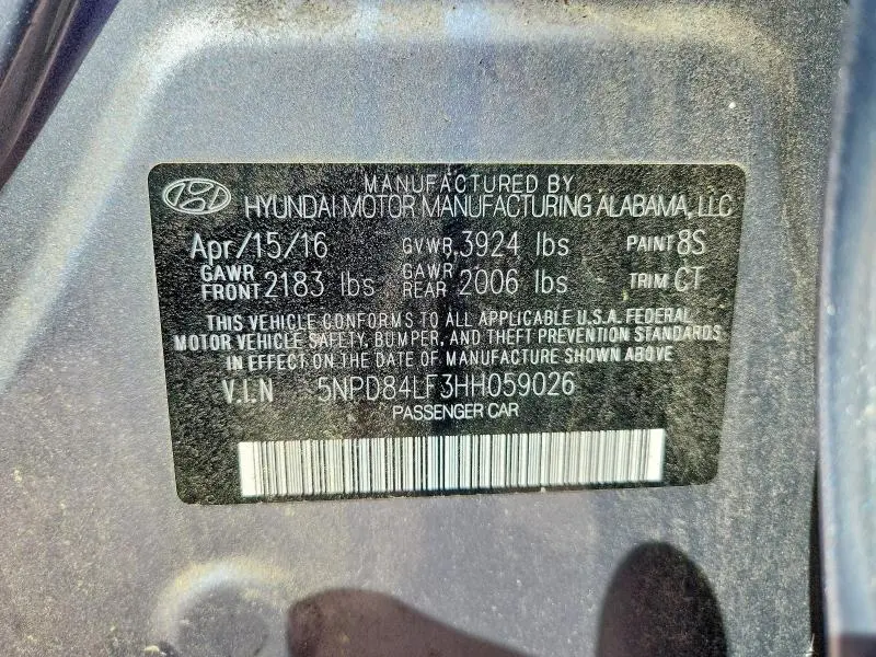 2017 HYUNDAI ELANTRA LIMITED  