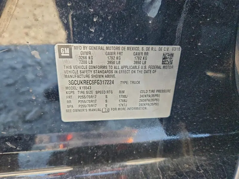 2015 CHEVROLET SILVERADO K1500 LT  