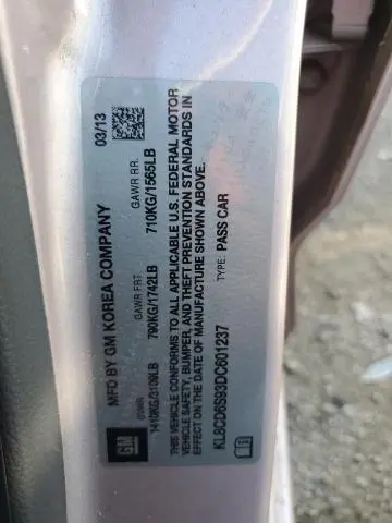 2013 CHEVROLET SPARK 1LT  