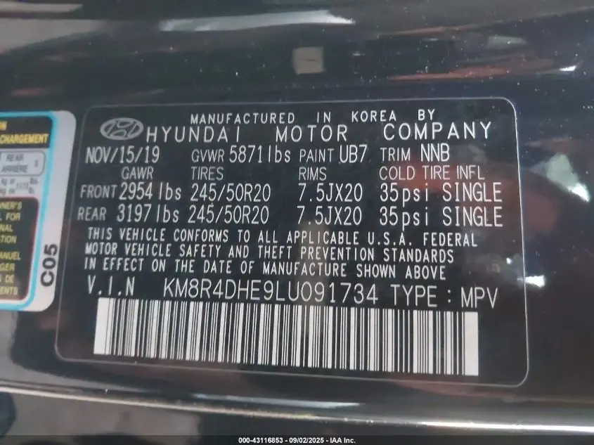 2020 HYUNDAI PALISADE SEL