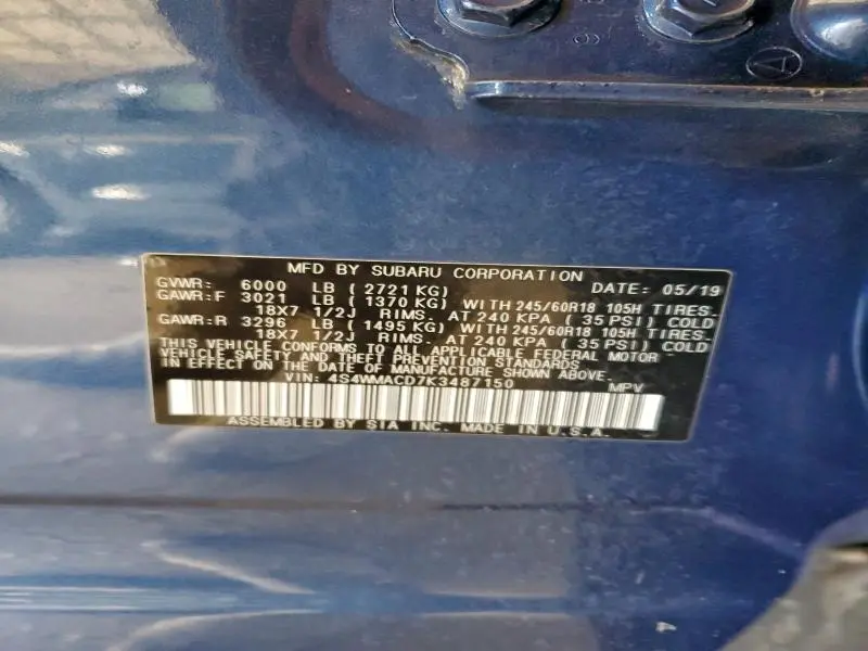 2019 SUBARU ASCENT PREMIUM  