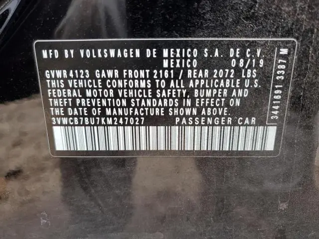 2019 VOLKSWAGEN JETTA S  