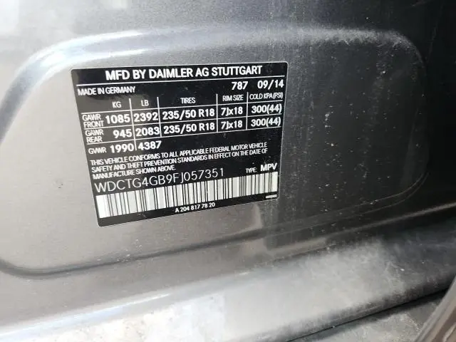 2015 MERCEDES-BENZ GLA 250 4MATIC  