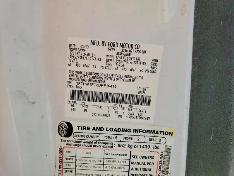 2013 FORD F150 SUPERCREW  