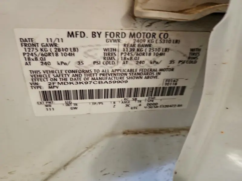2012 FORD EDGE LIMITED  