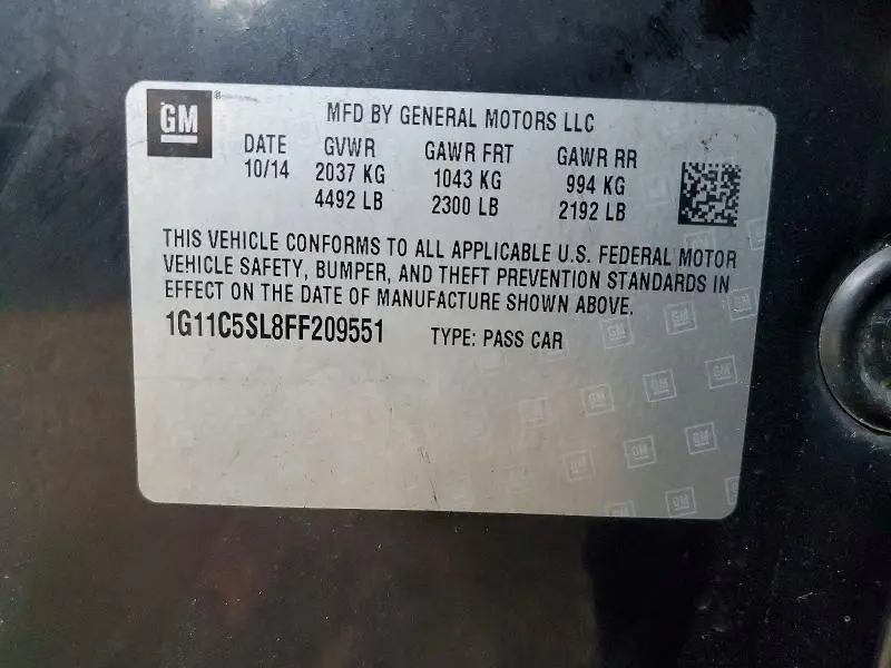 2015 CHEVROLET MALIBU 1LT  