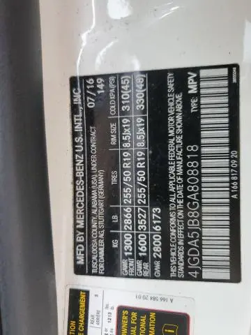 2016 MERCEDES-BENZ GLE 350  