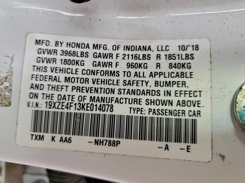 2019 HONDA INSIGHT LX  