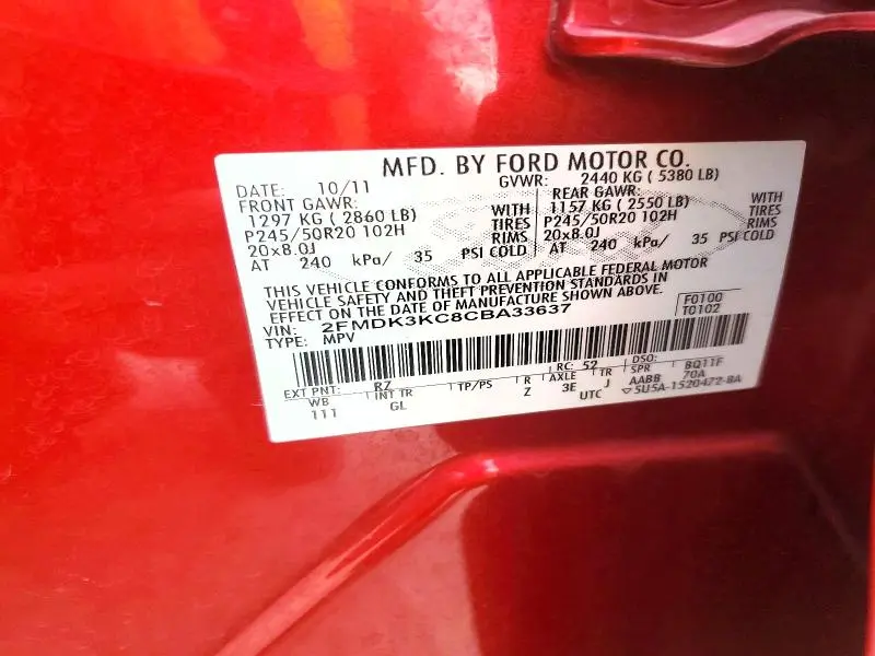 2012 FORD EDGE LIMITED  
