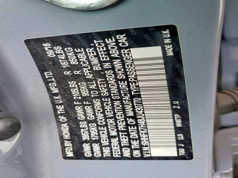 2018 HONDA CIVIC SPORT  