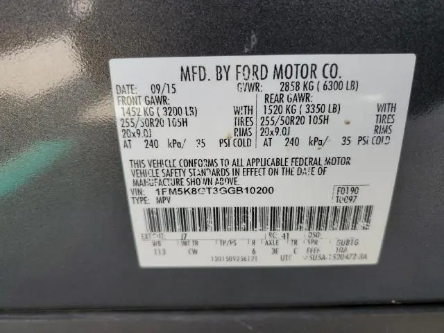 2016 FORD EXPLORER SPORT  