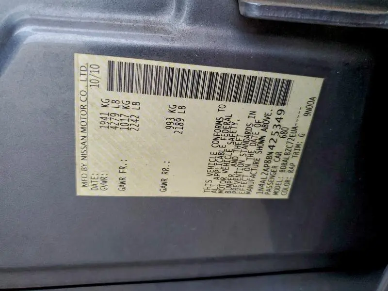 2011 NISSAN ALTIMA BASE  