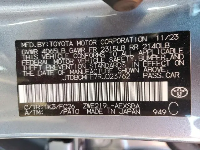 2024 TOYOTA COROLLA LE  