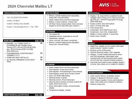 2024 CHEVROLET MALIBU LT  