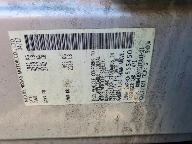 2012 NISSAN ALTIMA 2.5  