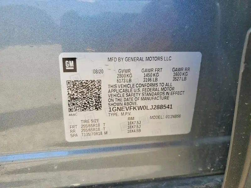 2020 CHEVROLET TRAVERSE LS  
