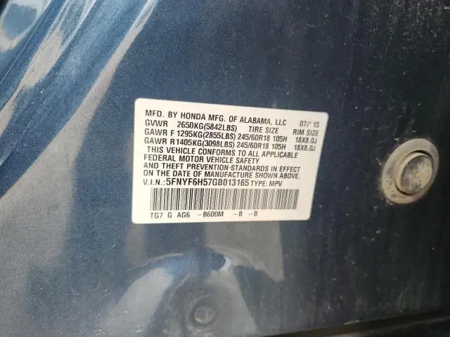 2016 HONDA PILOT EXL  