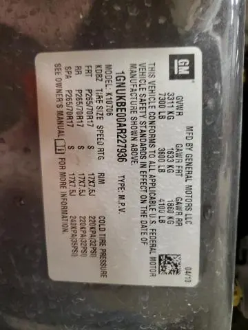 2010 CHEVROLET TAHOE K1500 LT  