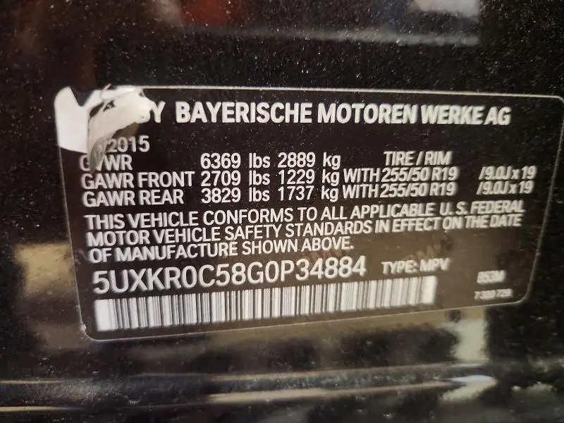 2016 BMW X5 XDRIVE35I  
