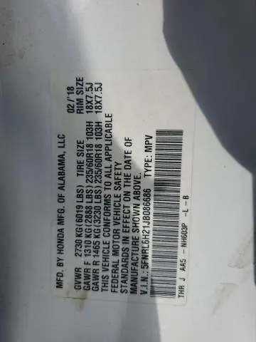 2018 HONDA ODYSSEY LX  
