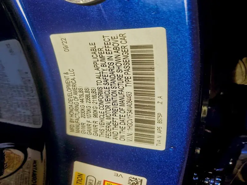 2022 HONDA ACCORD SPORT  