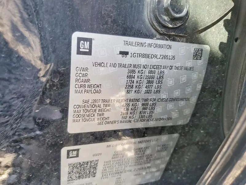 2020 GMC SIERRA C1500 SLE  