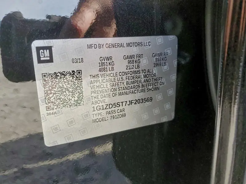 2018 CHEVROLET MALIBU LT  