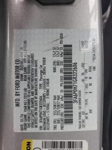 2016 FORD FUSION SE  