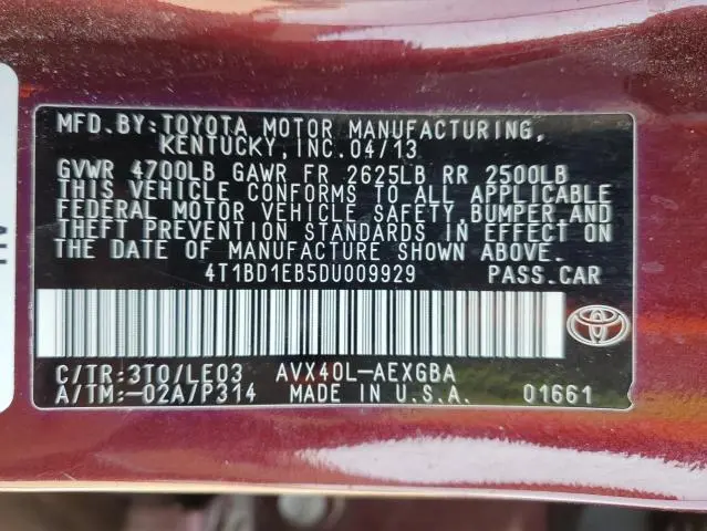 2013 TOYOTA AVALON HYBRID  