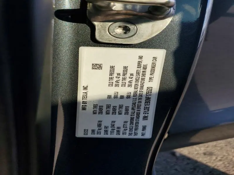 2022 TESLA MODEL 3   