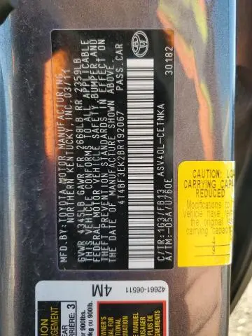 2011 TOYOTA CAMRY BASE  