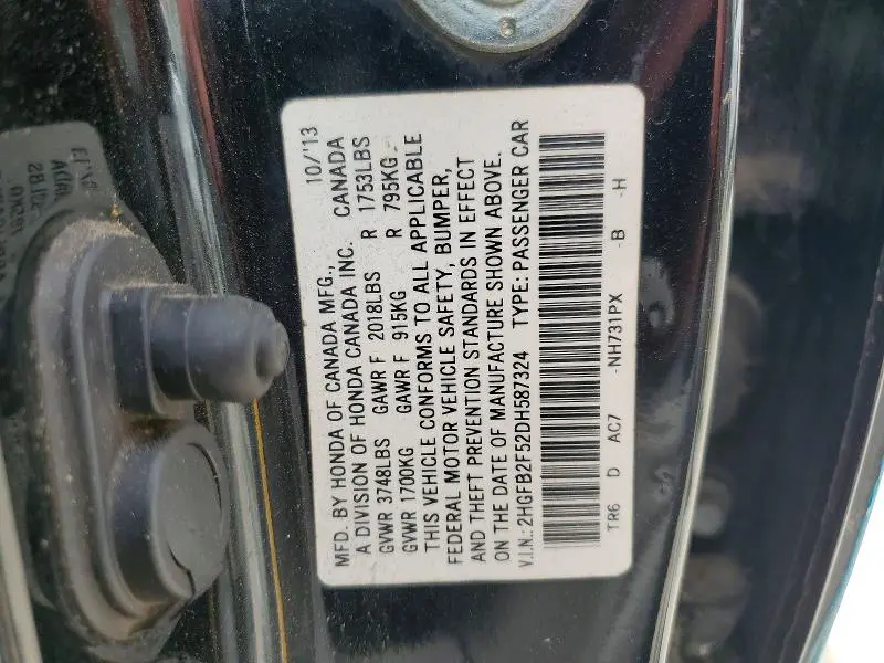 2013 HONDA CIVIC LX  