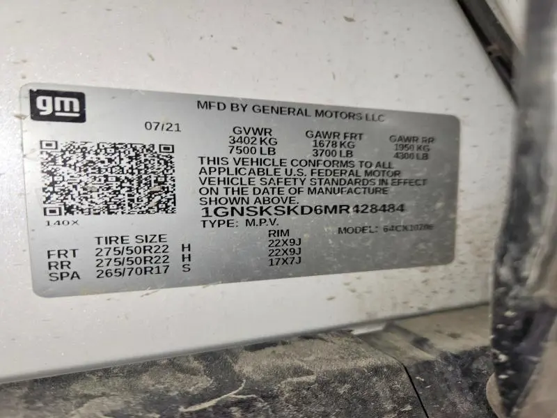 2021 CHEVROLET TAHOE K1500 PREMIER  