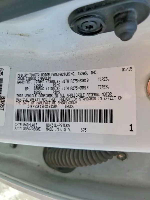 2015 TOYOTA TUNDRA CREWMAX LIMITED  