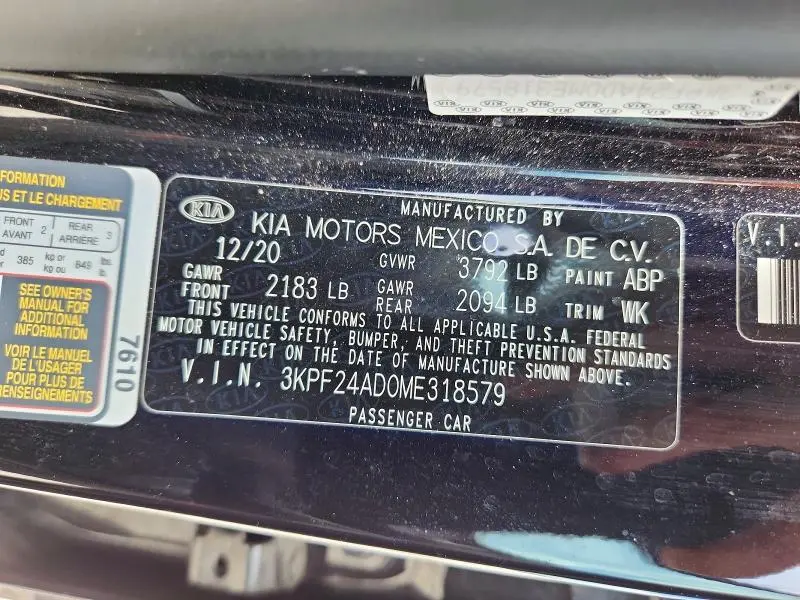 2021 KIA FORTE LXS  