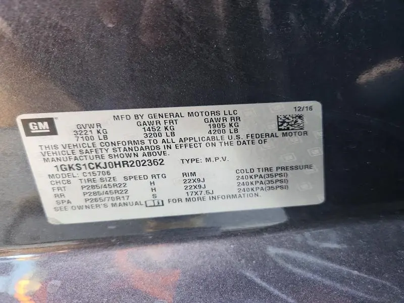 2017 GMC YUKON DENALI  